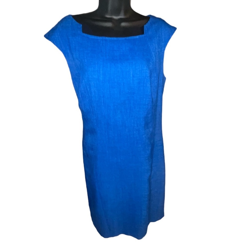 Ellen Tracy Cobalt Blue Shift Dress 12